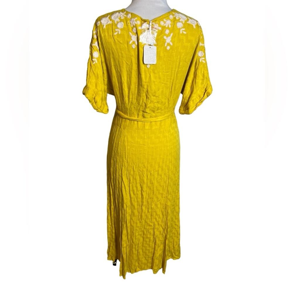NWT Free People Love To Love You Dress yellow embroidered midi dress Sz S - Picture 7 of 11